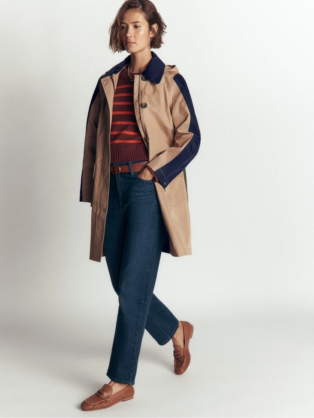 NWT BODEN Colour Block Raincoat in Amphora